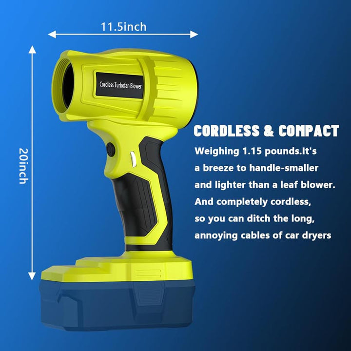 96000 RPM 40m/s Cordless Mini Blower for Ryobi 18V Battery | Powuse