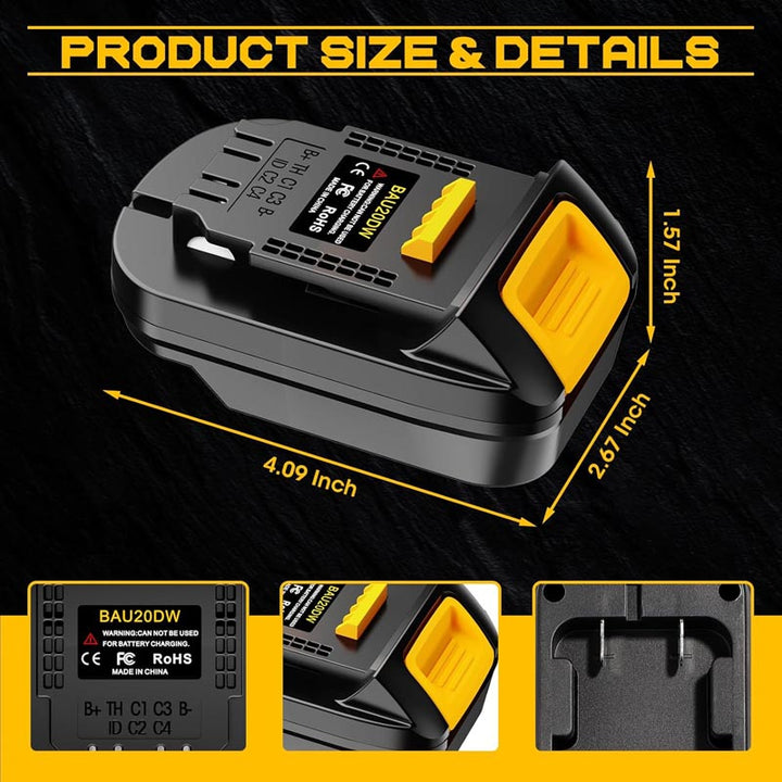 Bauer 20V to DeWalt 20V Battery Adapter | Powuse