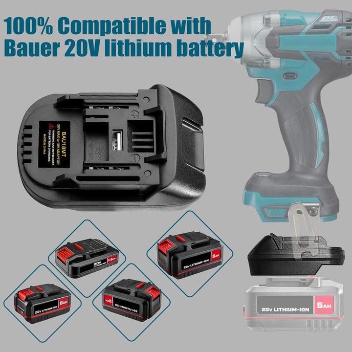 Bauer 20V to Makita 18V Battery Adapter | Powuse