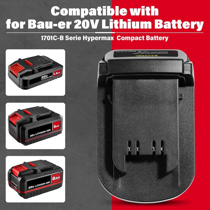 Bauer 20V to Milwaukee 18V Battery Adapter | Powuse