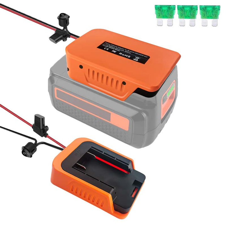 peg perego battery charger orange light Black+Decker 40V Battery Power Wheels Adapter with Switch & Fuse