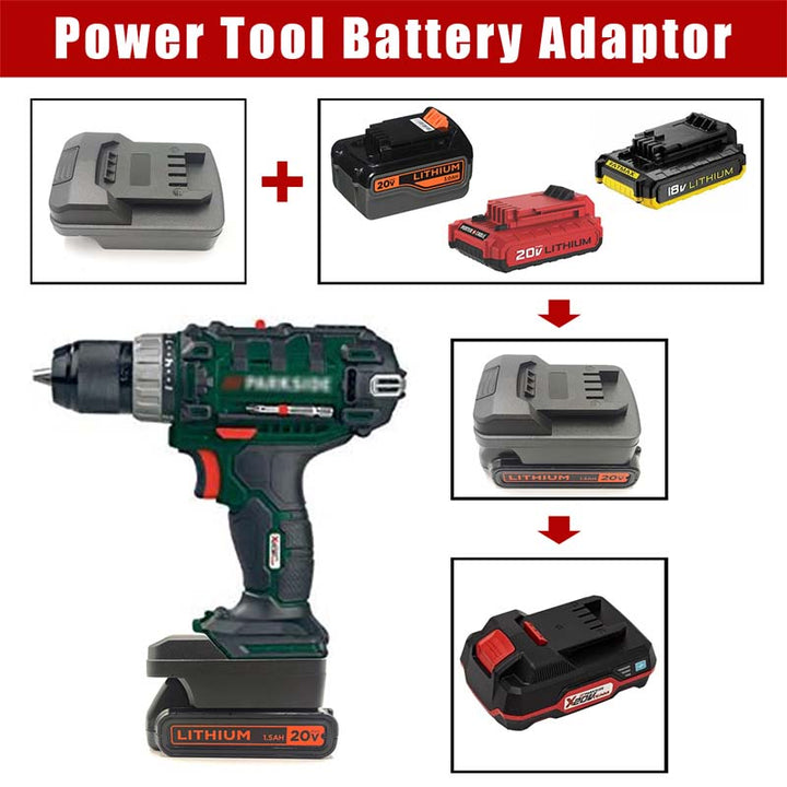 Black+Decker/Porter-Cable/Stanley 18V/20V to Parkside 20V Battery Adapter | Powuse