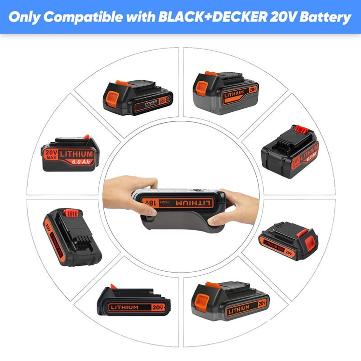 Black+Decker 20V Battery to Shark Battery Adapter | Powuse