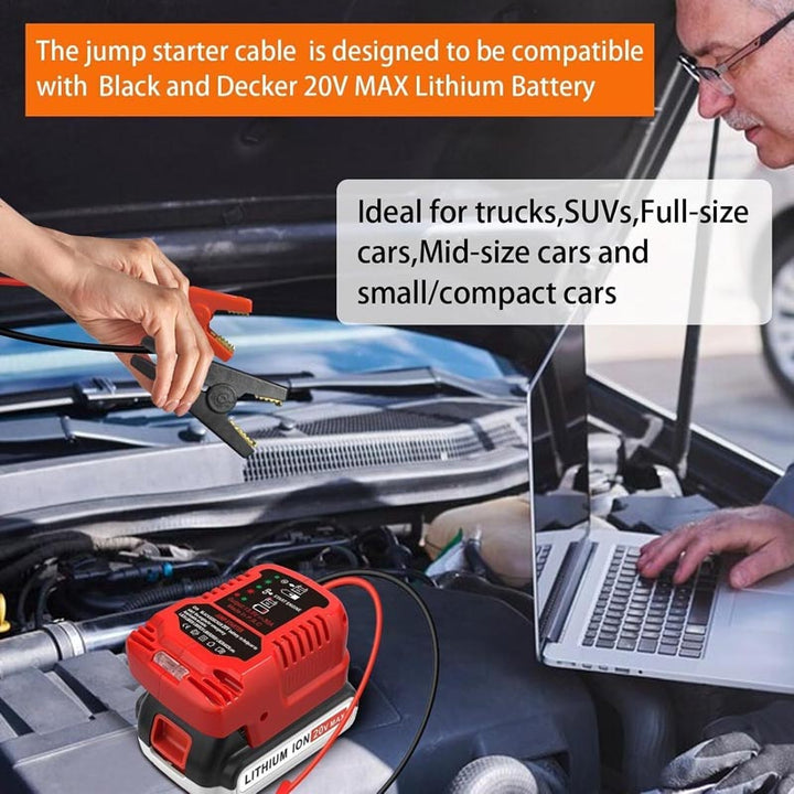 Black and Decker 20V Battery Jump Starter Adapter for 12V Cars | Powuse