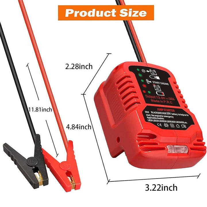 Black and Decker 20V Battery Jump Starter Adapter for 12V Cars | Powuse