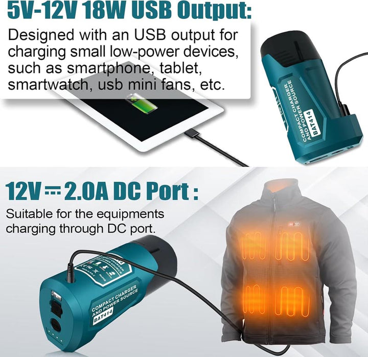 Bosch 12V Heated Jacket Power Source Charger Adapter | Powuse