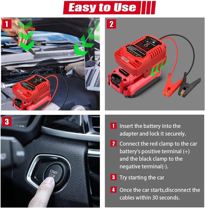 Craftsman 20V Battery Jump Starter Adapter for 12V Cars | Powuse