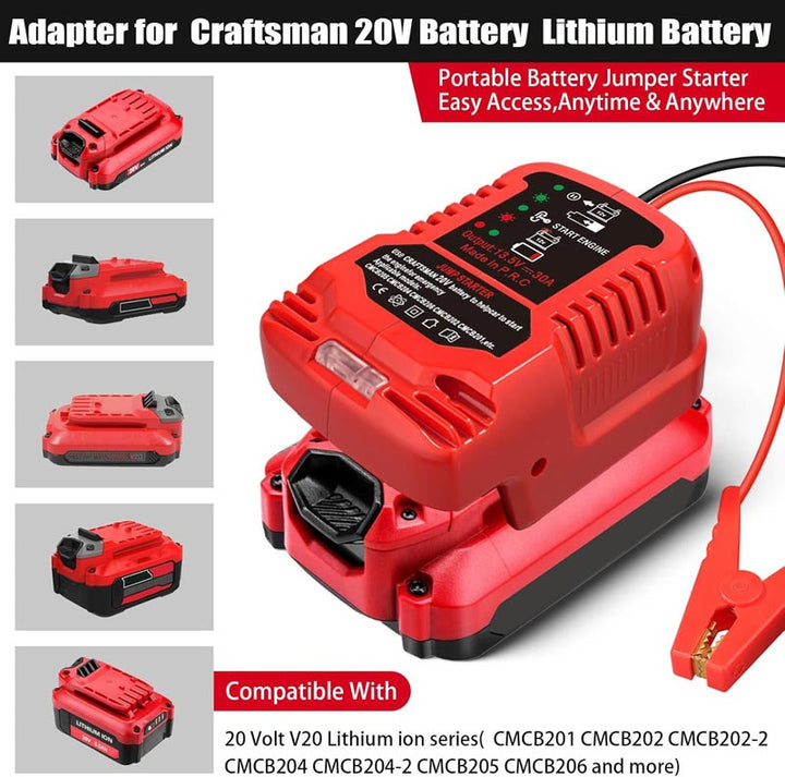 Craftsman 20V Battery Jump Starter Adapter for 12V Cars | Powuse