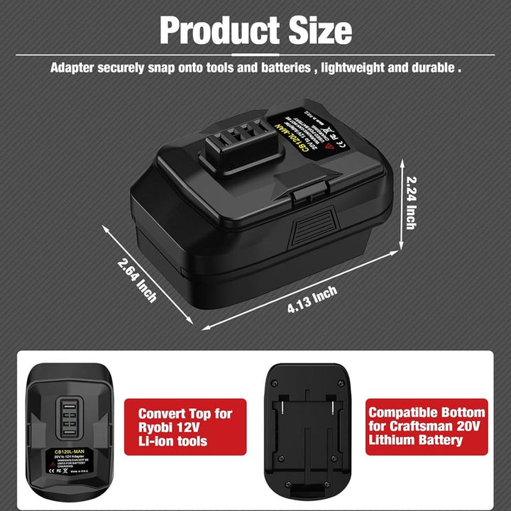 Craftsman 20V to Ryobi 12V Battery Adapter | Powuse