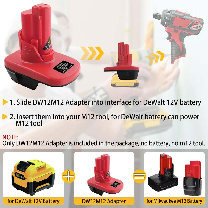 Milwaukee m12 to dewalt adapter sale