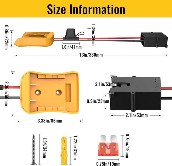 DeWalt 20V Battery Power Wheel Adapter for Fisher-Price 12V Ride-on Toys | Powuse
