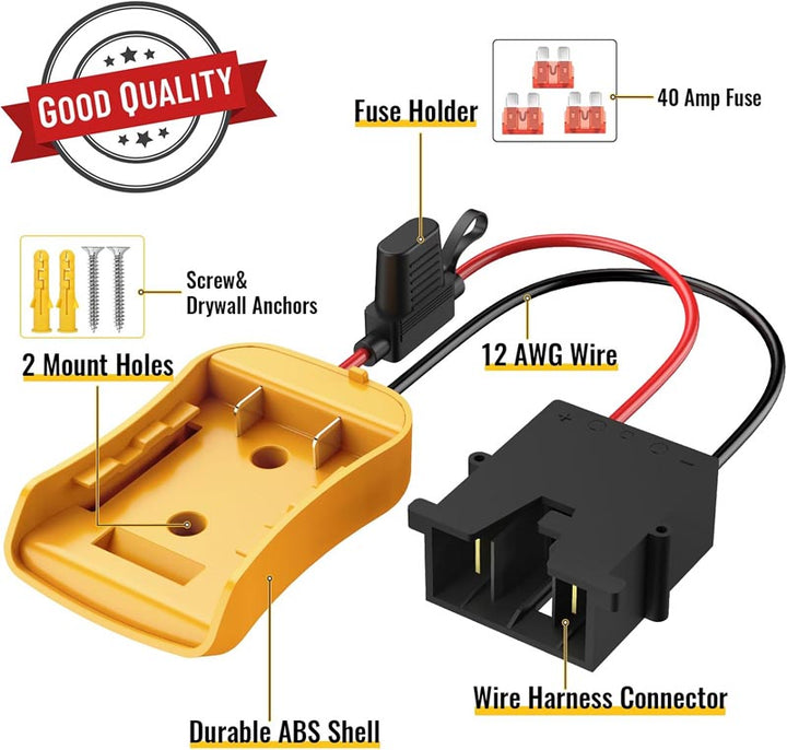 DeWalt 20V Battery Power Wheel Adapter for Fisher-Price 12V Ride-on Toys | Powuse