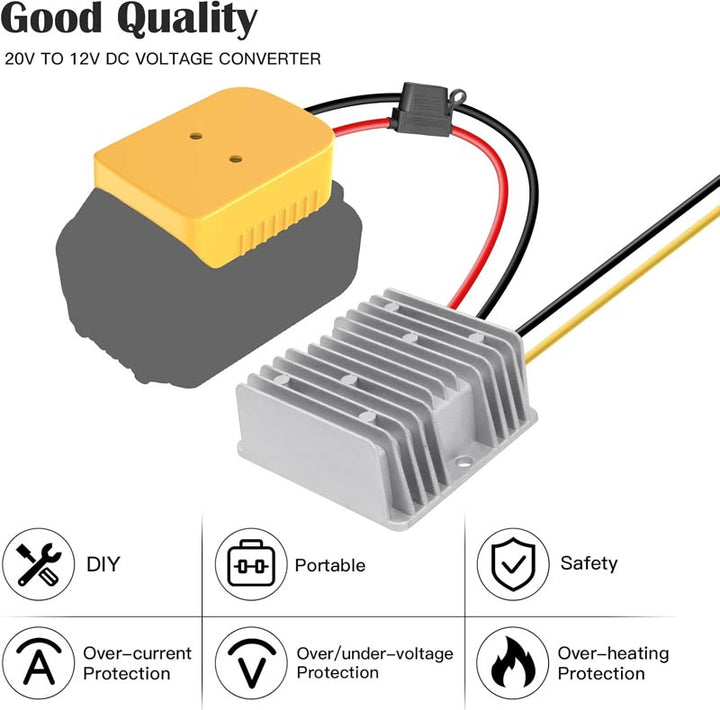 DeWalt 20V to 12V Step-Down Converter DC 12V 15A 180W | Powuse
