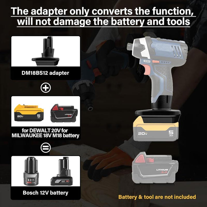 2-in-1 Milwaukee/DeWalt 18V to Bosch 12V Battery Adapter | Powuse