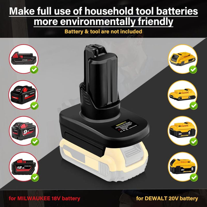 2-in-1 Milwaukee/DeWalt 18V to Bosch 12V Battery Adapter | Powuse