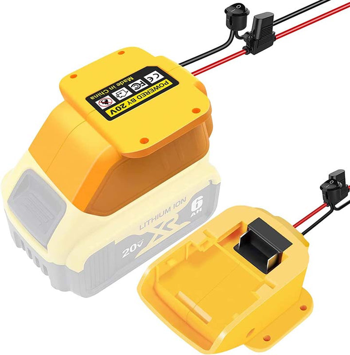 GeeLink USB Charger Adapter For DeWalt 20V Battery – Dual USB Ports & LED Light, Power Source For Tools
