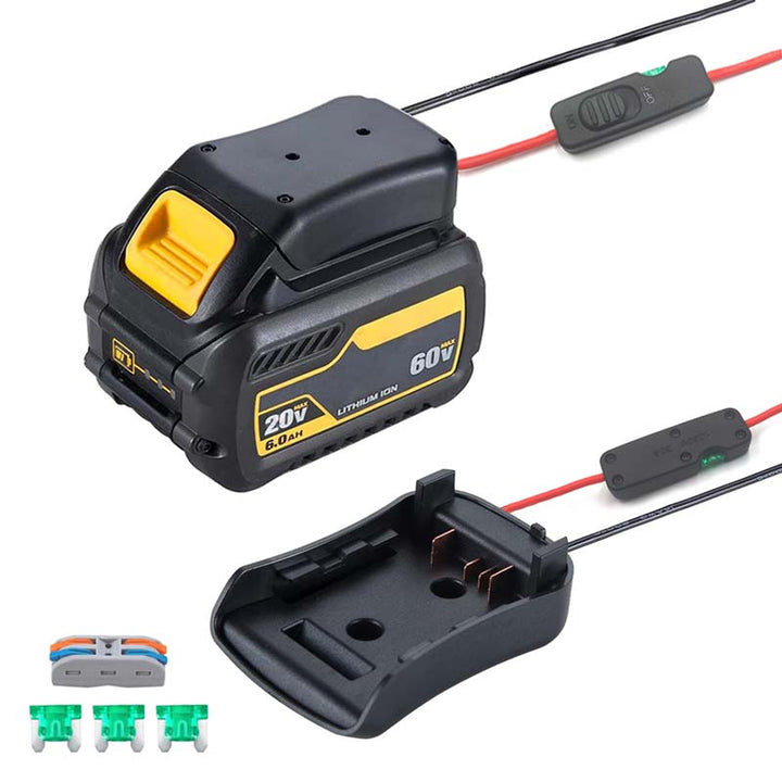 DeWalt 54V/60V Battery Power Wheels Adapter with Switch & Fuse | Powuse