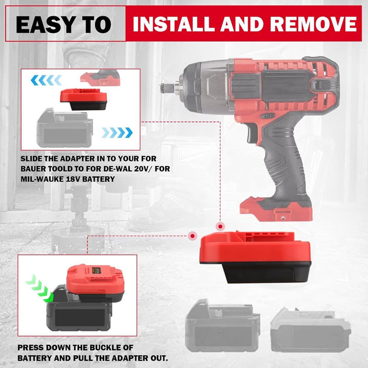 2-in-1 Milwaukee/DeWalt to Bauer Battery Adapter | Powuse