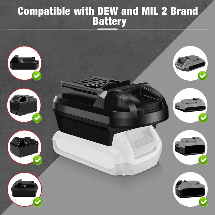 2-in-1 Milwaukee/DeWalt to SKIL Battery Adapter | Powuse