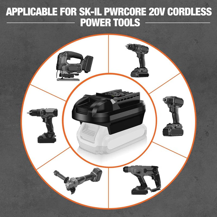 2-in-1 Milwaukee/DeWalt to SKIL Battery Adapter | Powuse