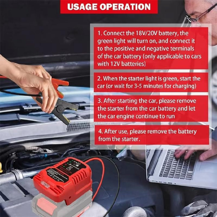 Einhell 18V Battery Jump Starter Adapter for 12V Cars | Powuse