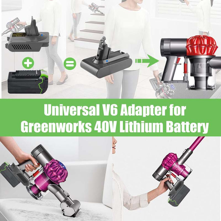 Greenworks 40V to Dyson V6 Battery Adapter | Powuse