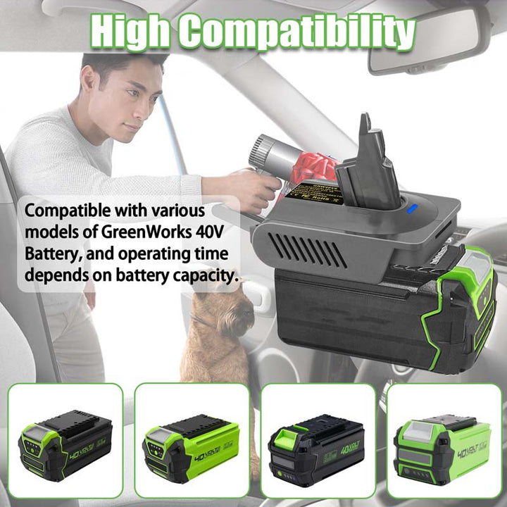 Greenworks 40V to Dyson V6 Battery Adapter | Powuse