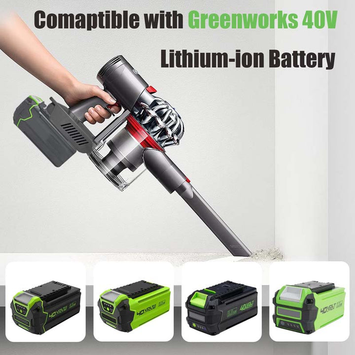 2-in-1 Greenworks 40V to Dyson V7/V8 Battery Adapter | Powuse