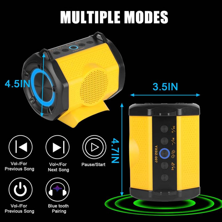 HIFI Portable Bluetooth Speaker Powerd by Dewalt XR 20V Battery | Powuse