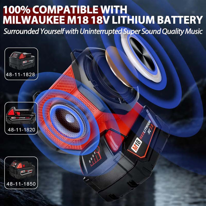 HIFI Portable Bluetooth Speaker Powerd by Milwaukee M18 18V Battery | Powuse