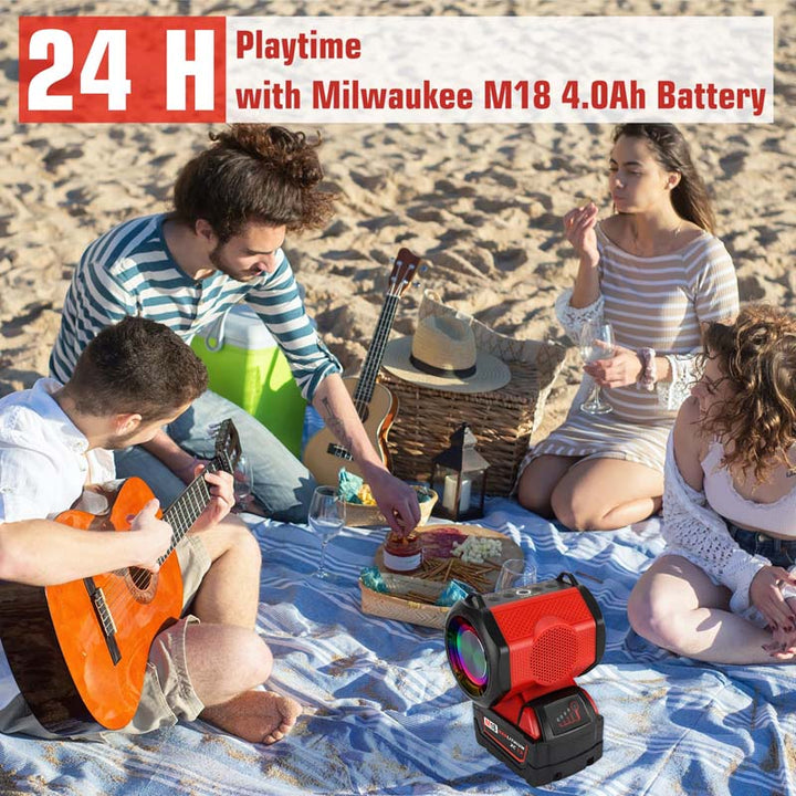 HIFI Portable Bluetooth Speaker Powerd by Milwaukee M18 18V Battery | Powuse