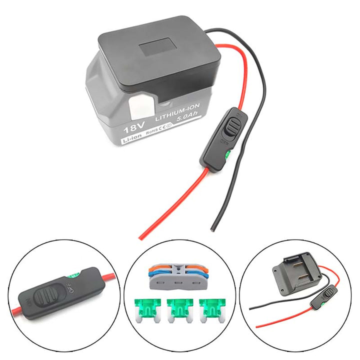 Hitachi/Hikoki/Metabo HPT 18V Battery Power Wheels Adapter with Switch | Powuse