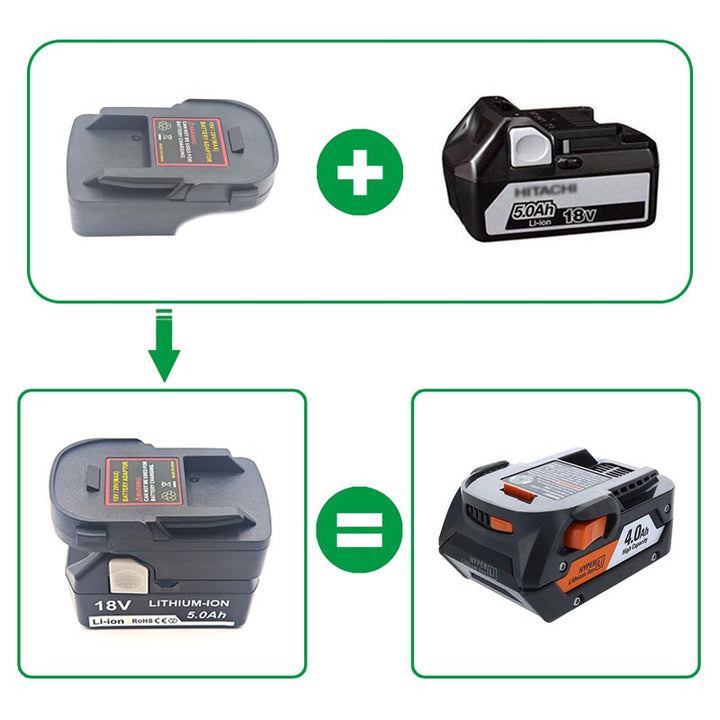 Hitachi/Hikoki/Metabo HPT 18V to AEG/RIDGID 18V Battery Adapter | Powuse