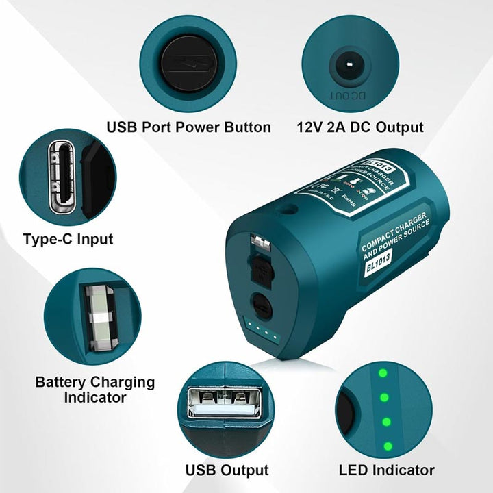 Makita 12V Heated Jacket Power Source Charger Adapter | Powuse