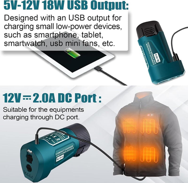 Makita 12V Heated Jacket Power Source Charger Adapter | Powuse