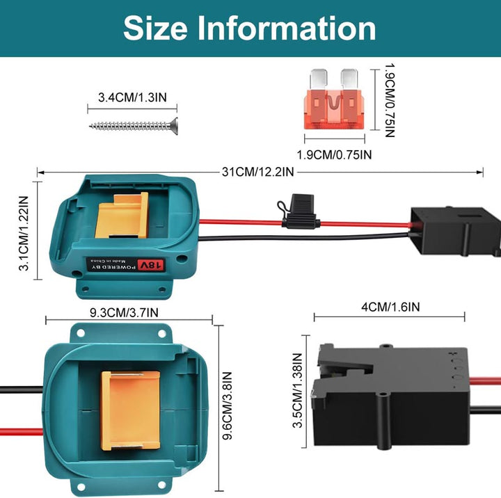 Makita 18V Battery Power Wheel Adapter for Fisher-Price 12V Ride-on Toys | Powuse