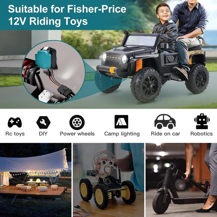 Makita 18V Battery Power Wheel Adapter for Fisher-Price 12V Ride-on Toys | Powuse