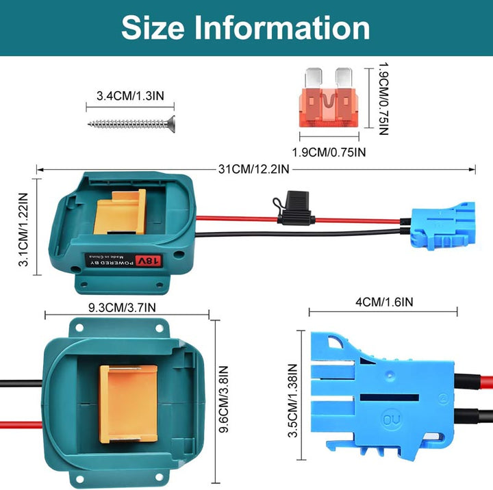 Makita 18V Battery Power Wheel Adapter for Peg-Perego 12V Ride-on Toys | Powuse