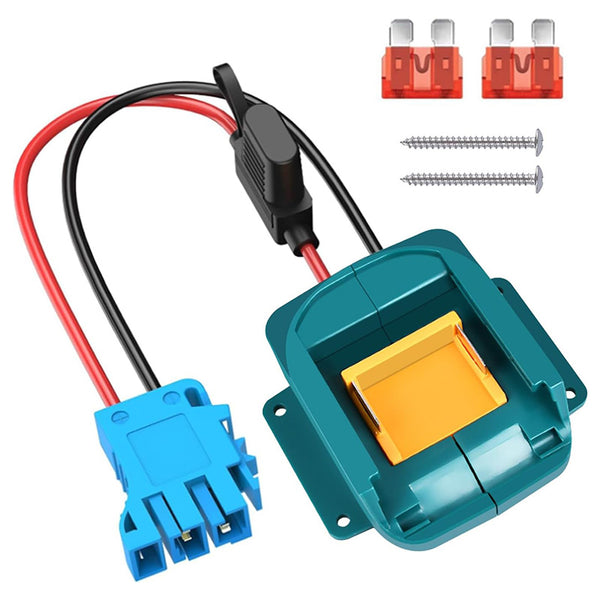 peg perego drill battery adapter Makita 18V Battery Power Wheel Adapter for Peg-Perego 12V Ride-on Toys with 12AWG Wire & Fuse
