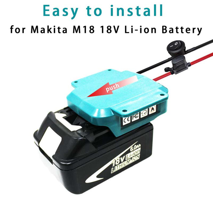 Makita 18V Battery Power Wheels Adapter with Side Fixing Holes | Powuse