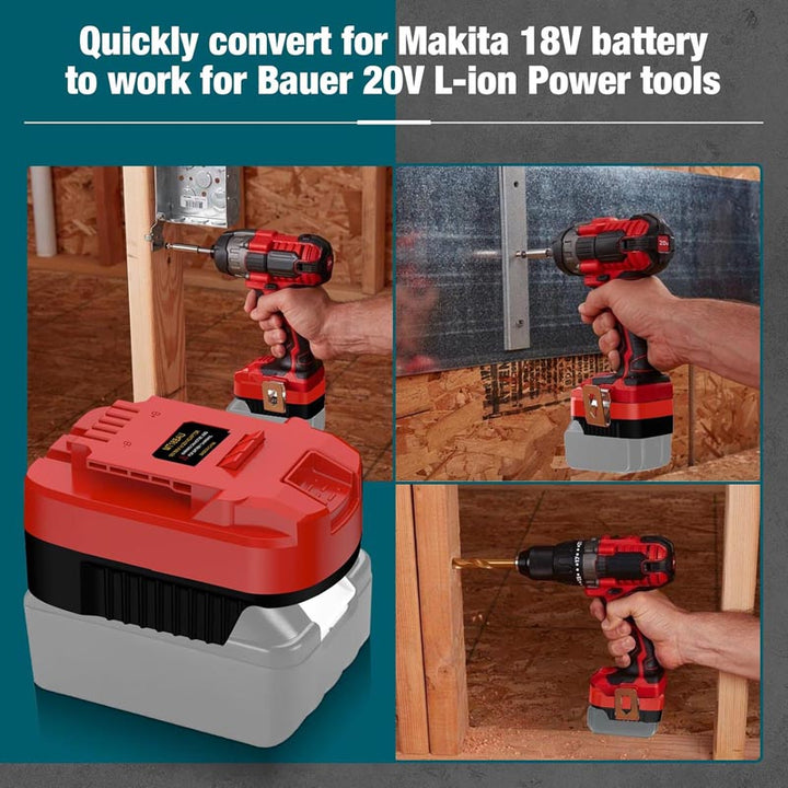 Makita 18V to Bauer 20V Battery Adapter | Powuse
