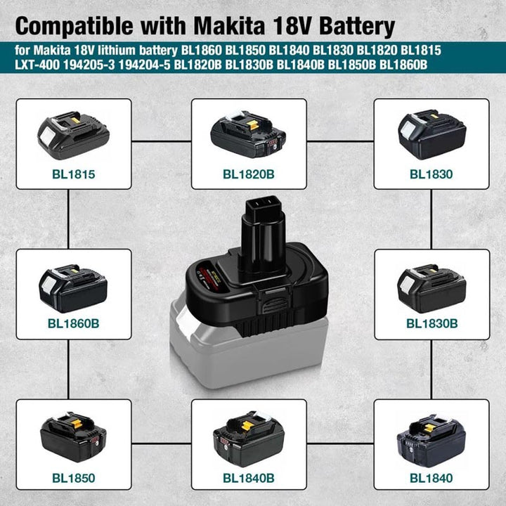 Makita 18V to DeWalt 12V-14.4V Ni-MH Battery Adapter | Powuse