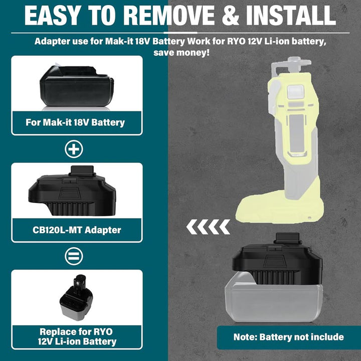 Makita 18V to Ryobi 12V Battery Adapter | Powuse