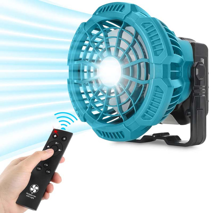 Powuse Makita LXT 18V Battery Powered Camping Ceiling Fan with LED Lantern