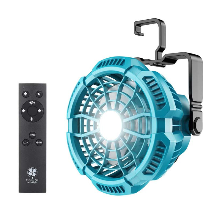 Powuse Makita LXT 18V Battery Powered Camping Ceiling Fan with LED Lantern