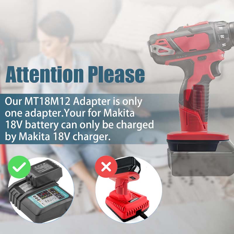 1x Makita 18V LXT System Tools Adapter Work with Milwaukee M18/XC Li-Ion  Battery