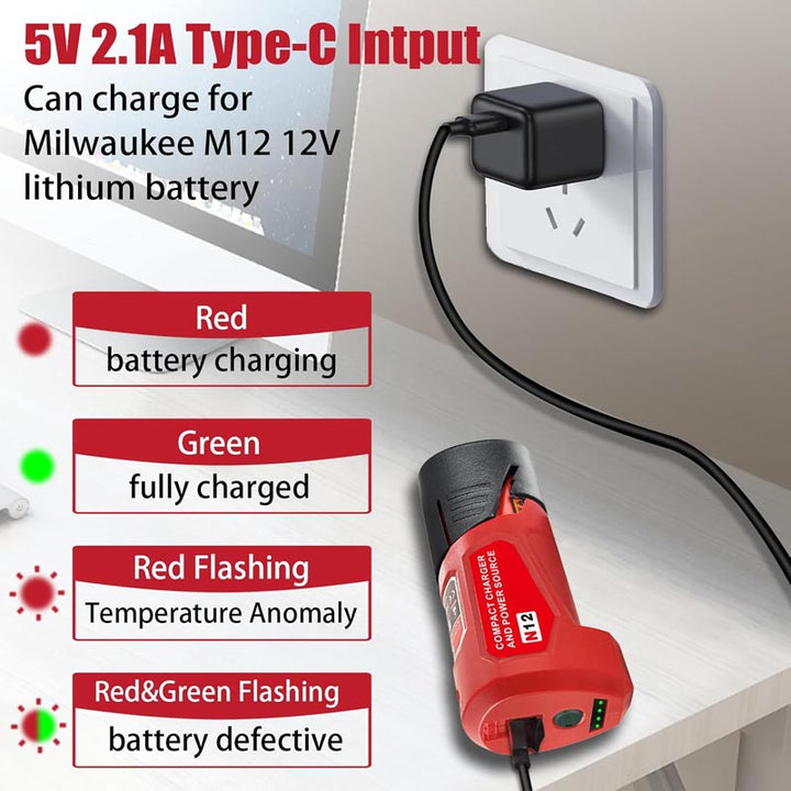 Milwaukee 12V Heated Jacket Power Source Charger Adapter | Powuse