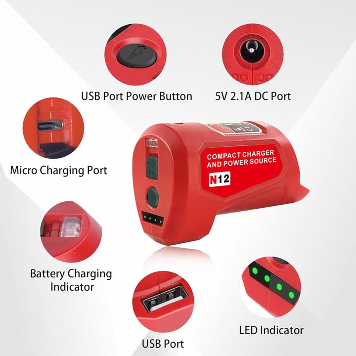 Milwaukee 12V Heated Jacket Power Source Charger Adapter | Powuse