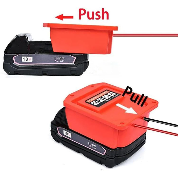 Milwaukee 18V Battery Car Jumper Cables Adapter | Powuse
