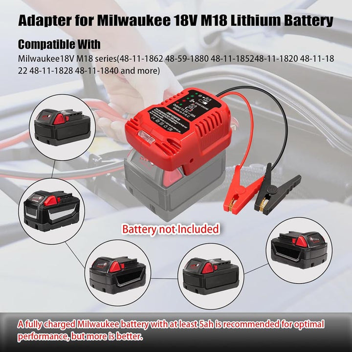 Milwaukee 18V Battery Jump Starter Adapter for 12V Cars | Powuse